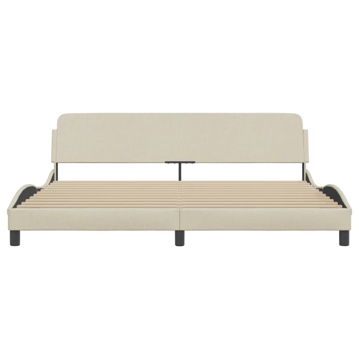 sengeramme Dover 200x200 cm stof cremefarvet