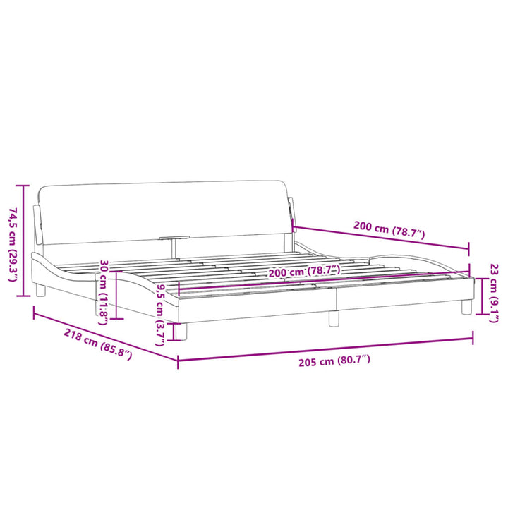 sengeramme Dover 200x200 cm stof cremefarvet