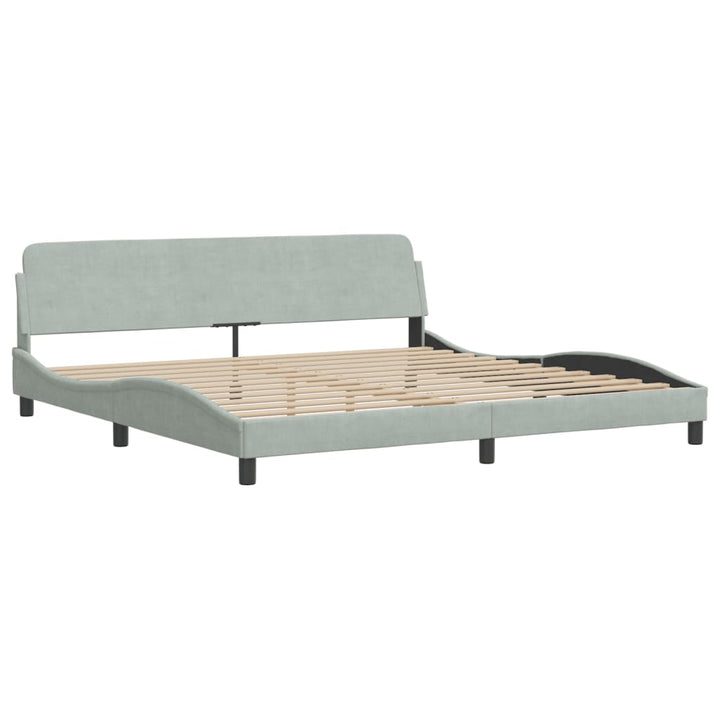 sengeramme Dover Lysegrå 200x200 cm Fløjl