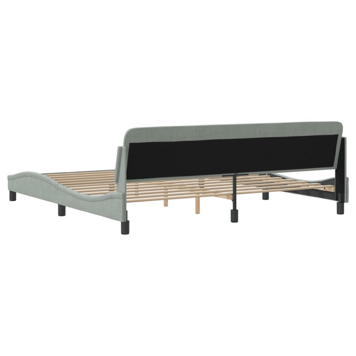sengeramme Dover Lysegrå 200x200 cm Fløjl
