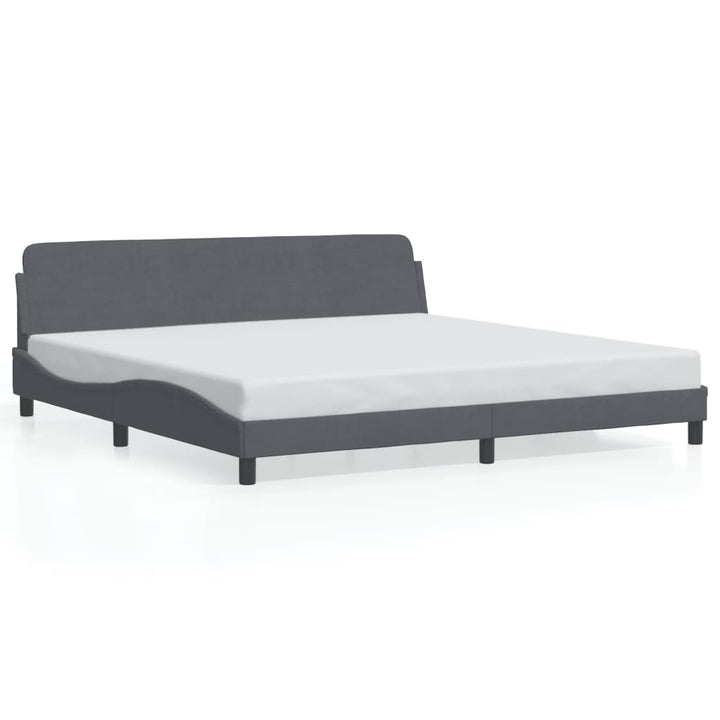 sengeramme Dover Mørkegrå 200x200 cm Fløjl