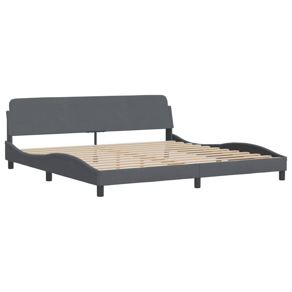sengeramme Dover Mørkegrå 200x200 cm Fløjl