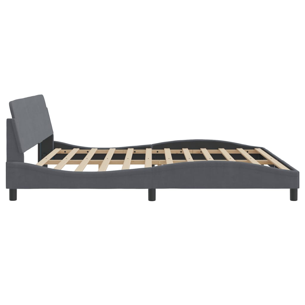 sengeramme Dover Mørkegrå 200x200 cm Fløjl