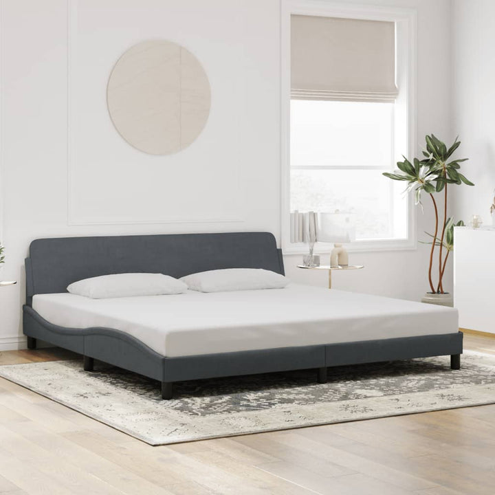 sengeramme Dover Mørkegrå 200x200 cm Fløjl