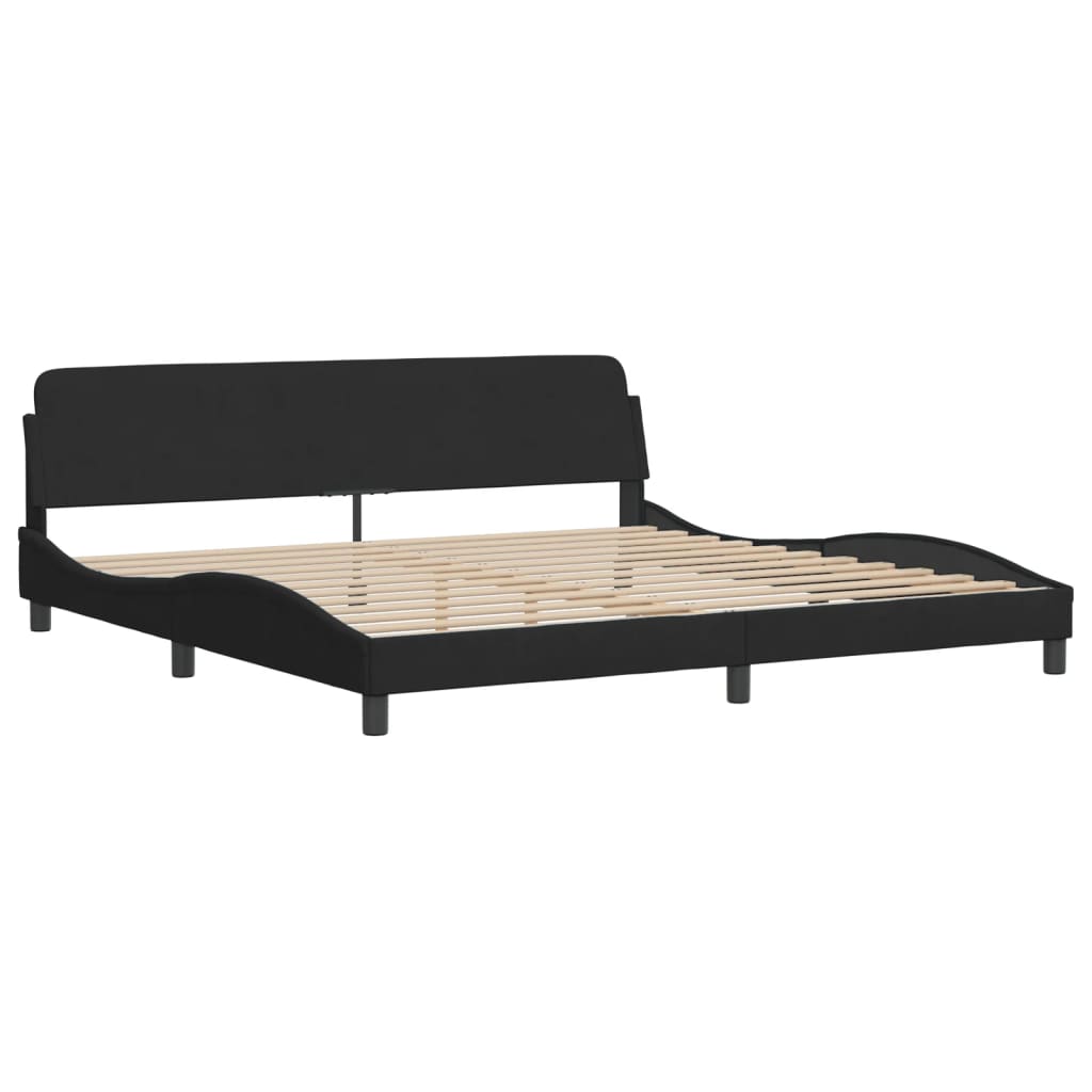 sengeramme Dover Sort 200x200 cm Fløjl