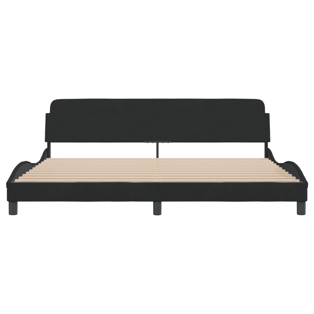 sengeramme Dover Sort 200x200 cm Fløjl
