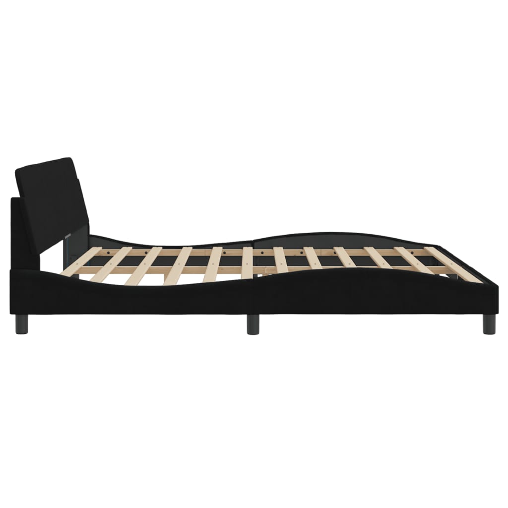 sengeramme Dover Sort 200x200 cm Fløjl
