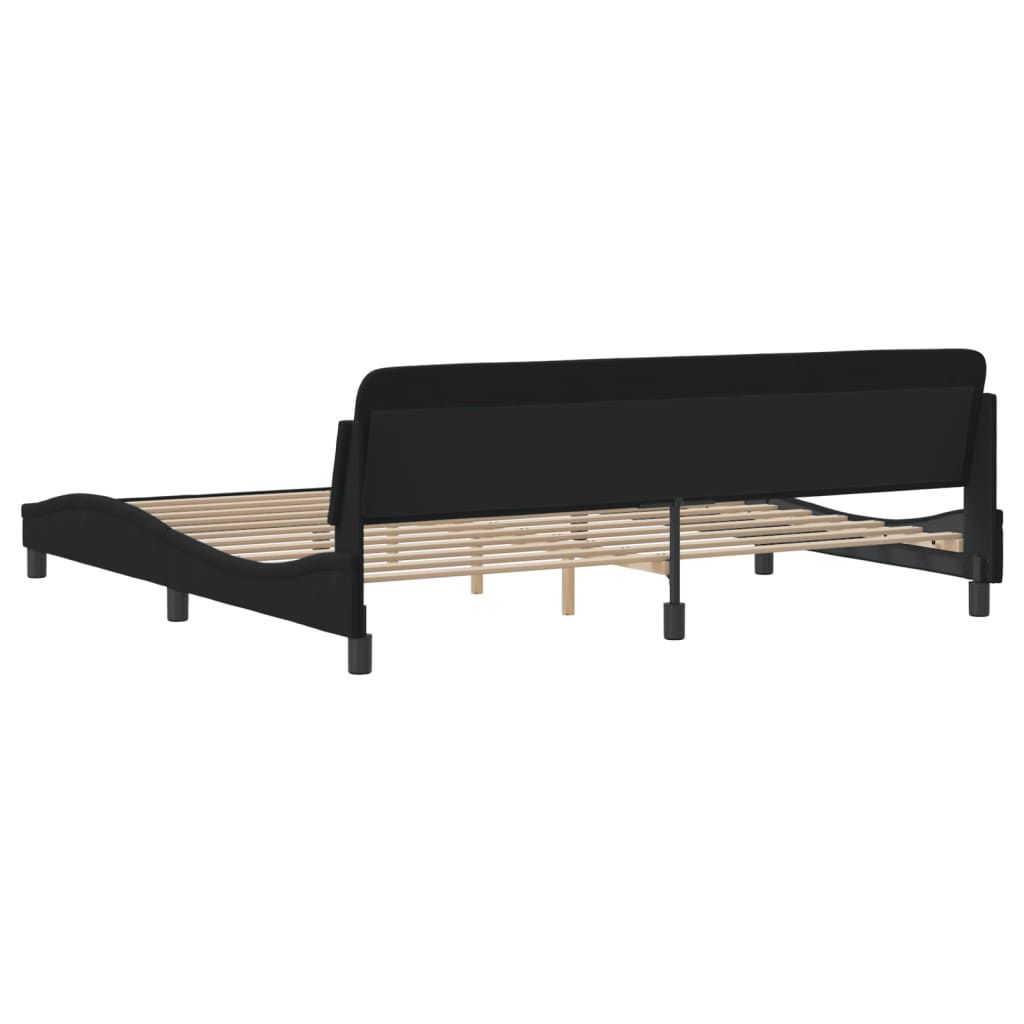 sengeramme Dover Sort 200x200 cm Fløjl
