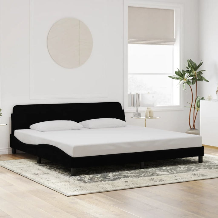 sengeramme Dover Sort 200x200 cm Fløjl