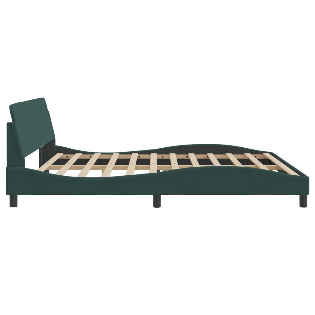 sengeramme Dover Mørkegrøn 200x200 cm Fløjl