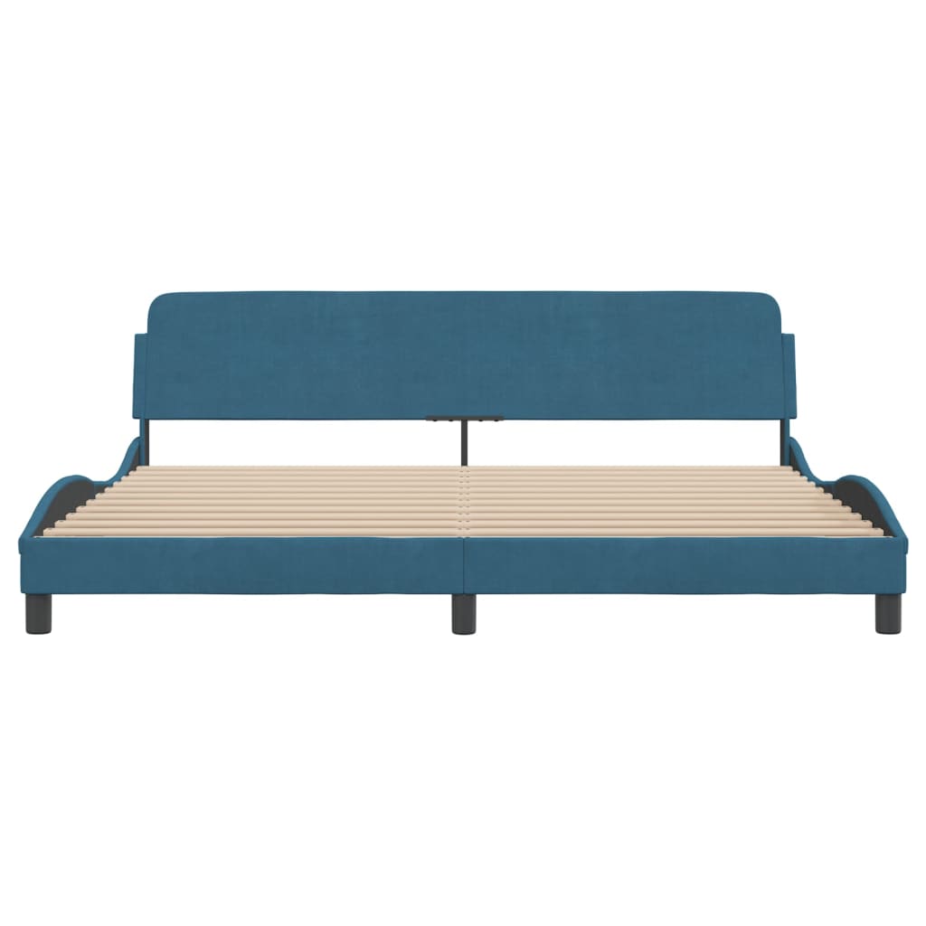 sengeramme Dover 200x200 cm velour blå
