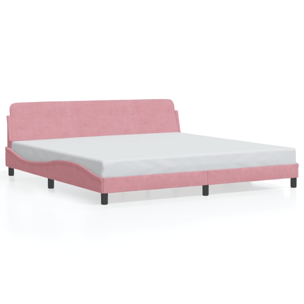 sengeramme Dover 200x200 cm fløjl pink