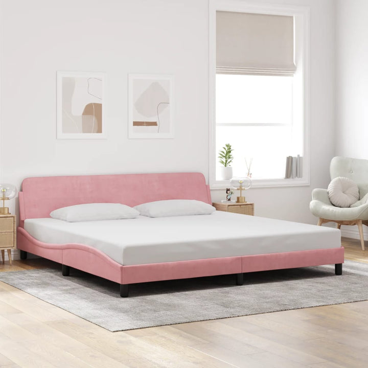 sengeramme Dover 200x200 cm fløjl pink
