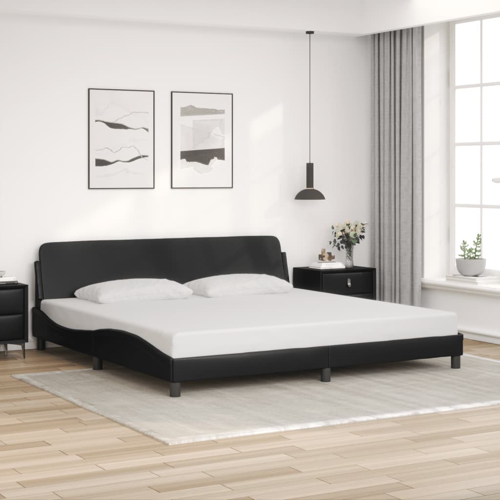sengeramme Dover 200x200 cm kunstlæder sort