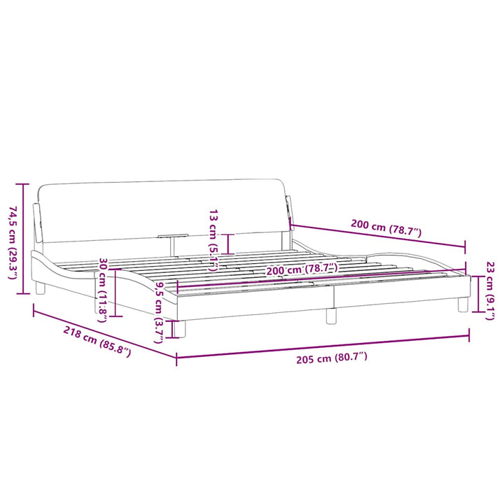 sengeramme Dover 200x200 cm kunstlæder hvid