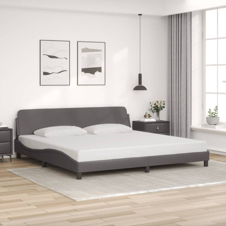 sengeramme Dover 200x200 cm kunstlæder grå