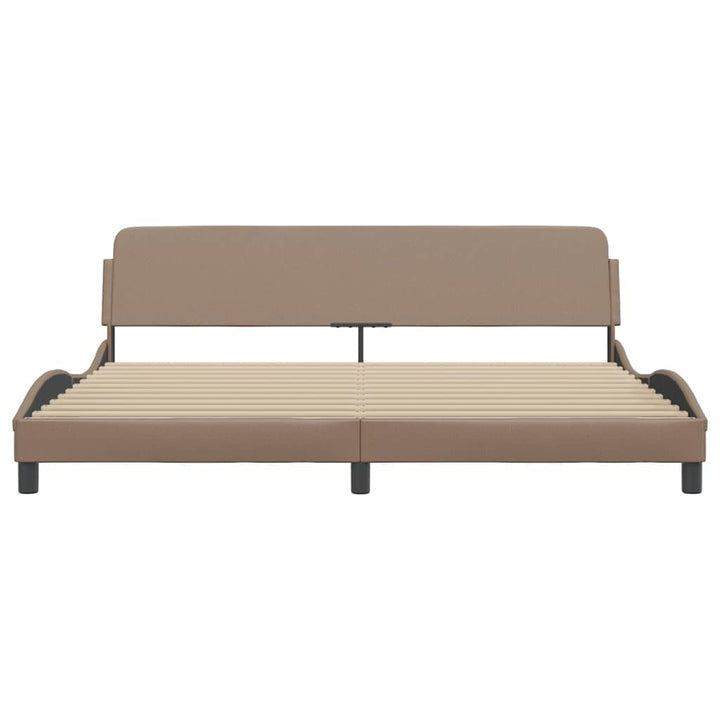 sengeramme Dover 200x200 cm kunstlæder cappuccinofarvet