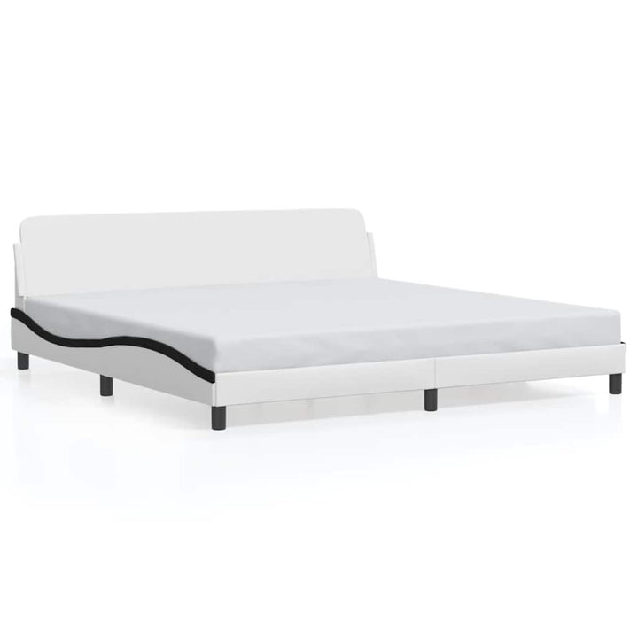 sengeramme Dover 200x200 cm kunstlæder hvid og sort