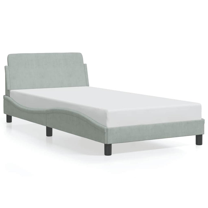 sengeramme Dover 100x190 cm velour lysegrå