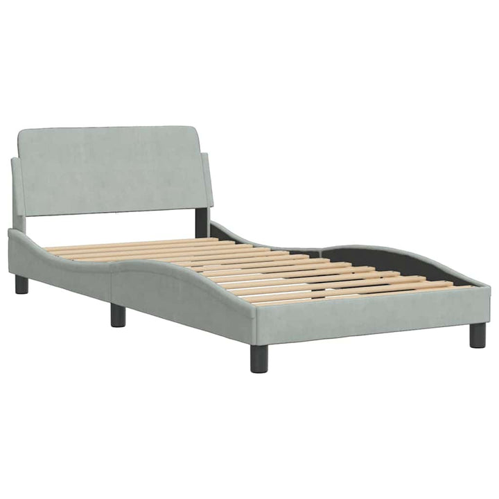 sengeramme Dover 100x190 cm velour lysegrå