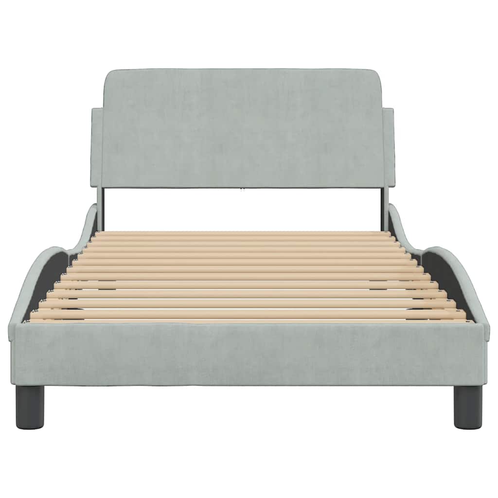 sengeramme Dover 100x190 cm velour lysegrå