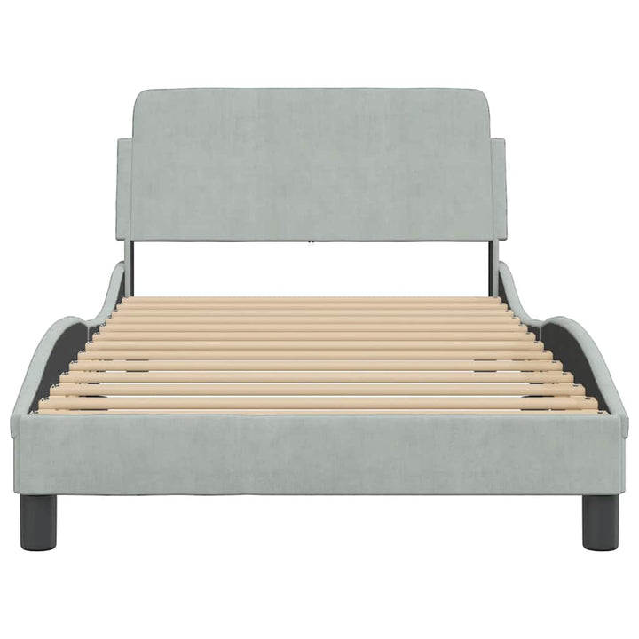 sengeramme Dover 100x190 cm velour lysegrå