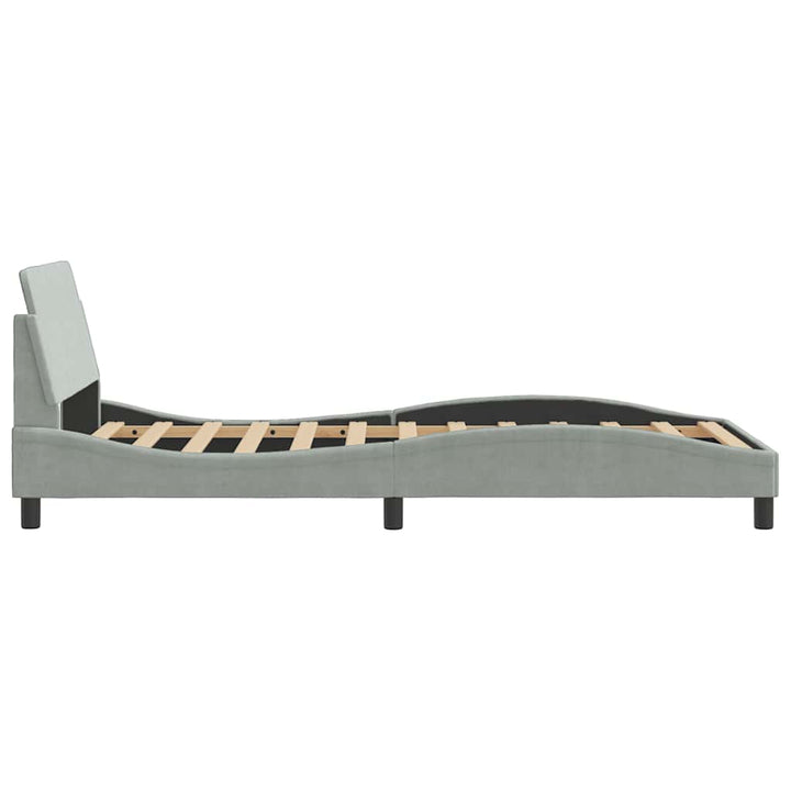 sengeramme Dover 100x190 cm velour lysegrå