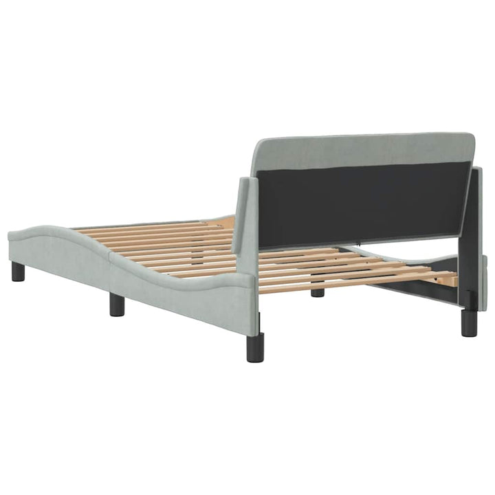sengeramme Dover 100x190 cm velour lysegrå