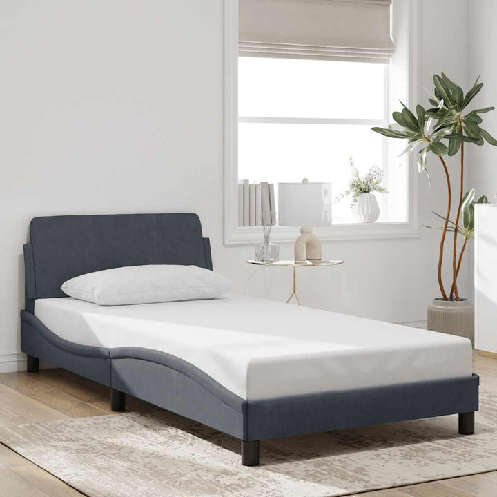 sengeramme Dover 100x190 cm velour mørkegrå