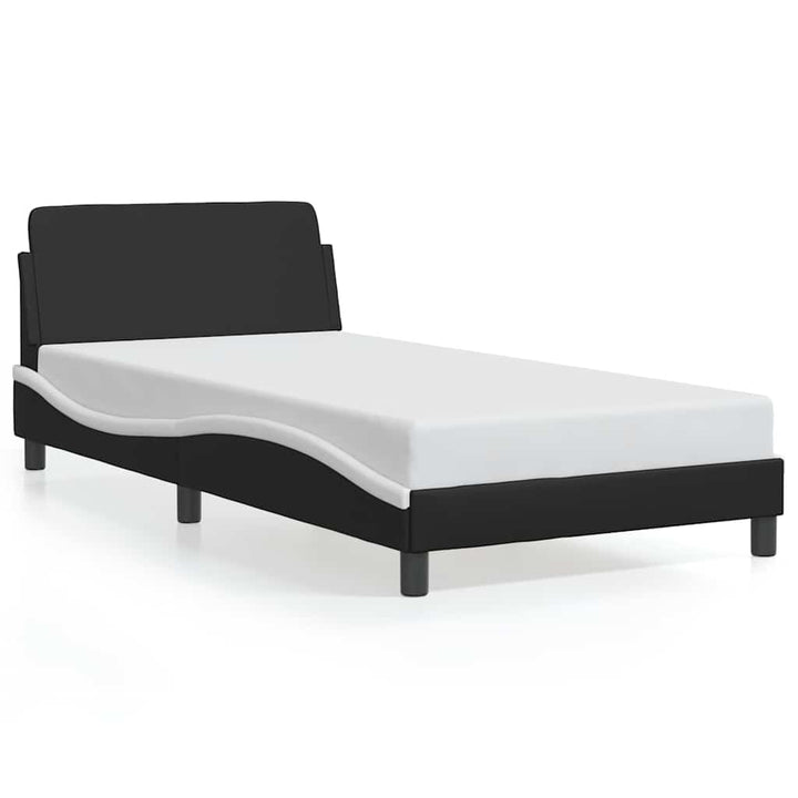 sengeramme Dover 100x190 cm kunstlæder sort og hvid