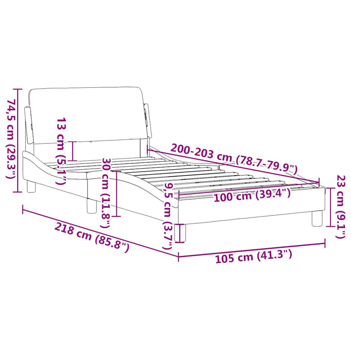 sengeramme Dover 100x203 cm kunstlæder sort