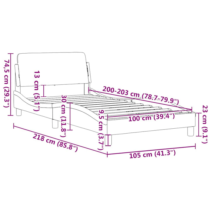 sengeramme Dover 100x203 cm kunstlæder hvid