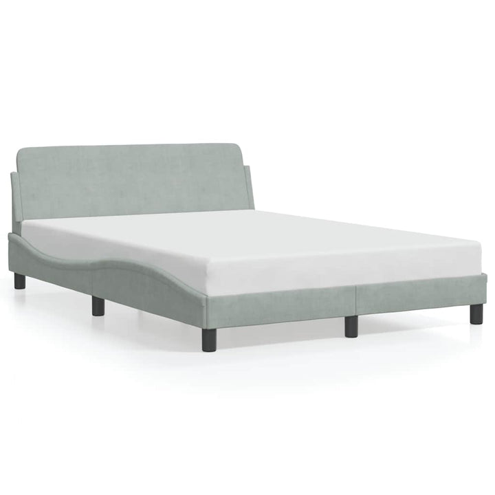 sengeramme Dover 137x190 cm fløjl lysegrå