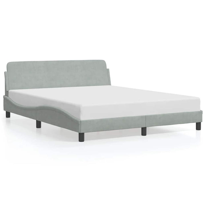 sengeramme Dover 152x203 cm velour lysegrå