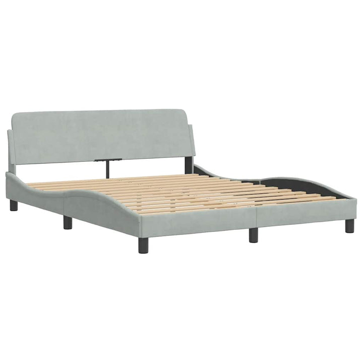 sengeramme Dover 152x203 cm velour lysegrå