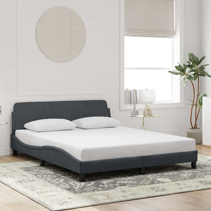 sengeramme Dover 152x203 cm fløjl mørkegrå