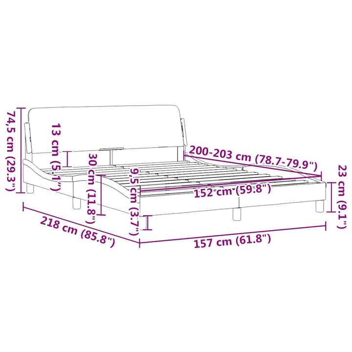 sengeramme Dover 152x203 cm kunstlæder sort