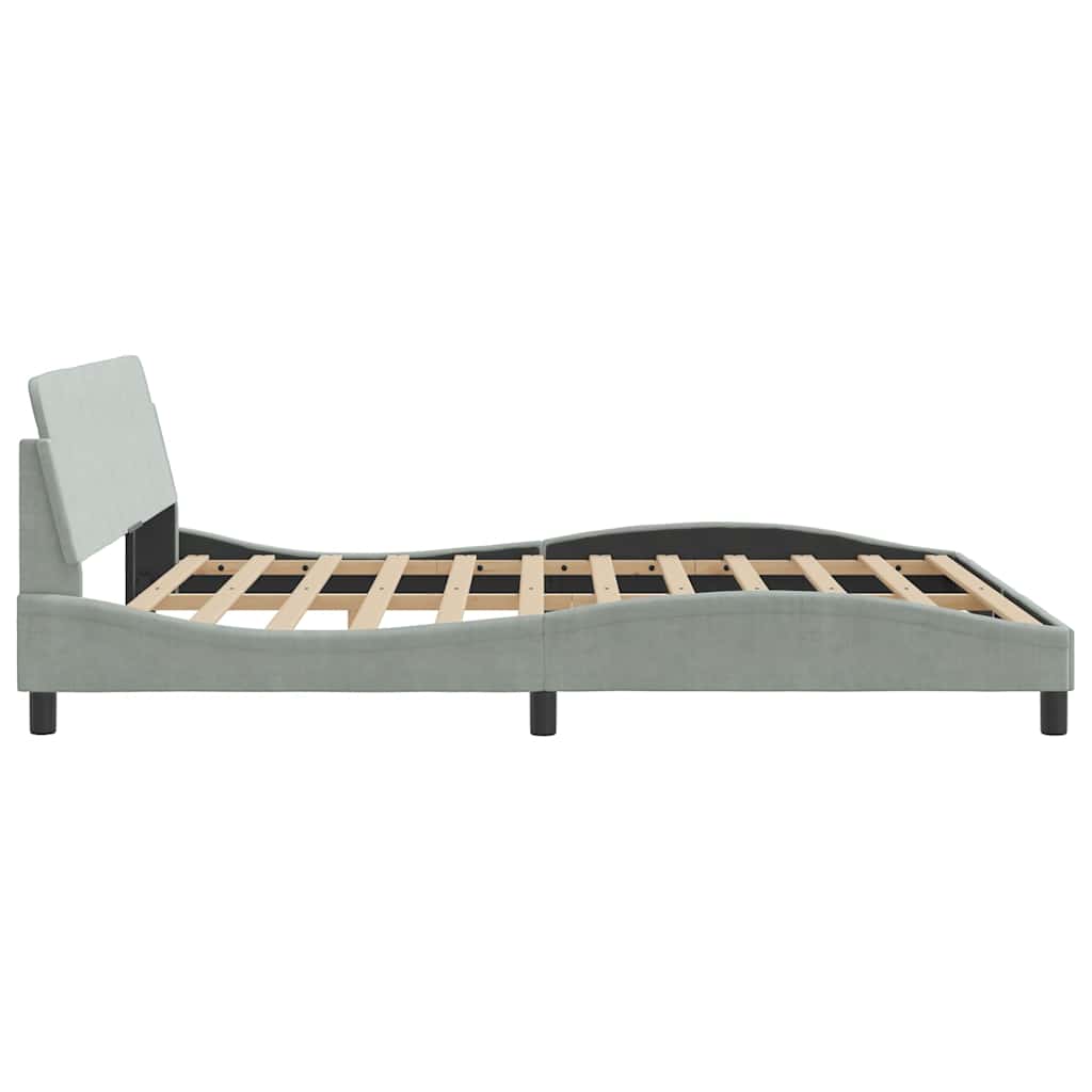 sengeramme Dover 183x213 cm velour lysegrå