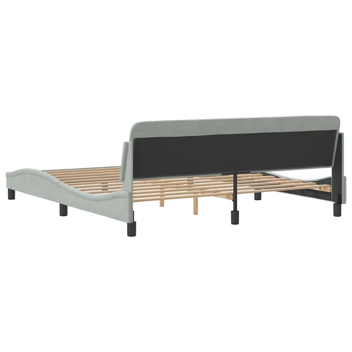 sengeramme Dover 183x213 cm velour lysegrå