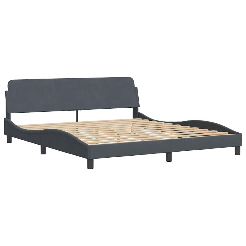 sengeramme Dover 183x213 cm fløjl mørkegrå