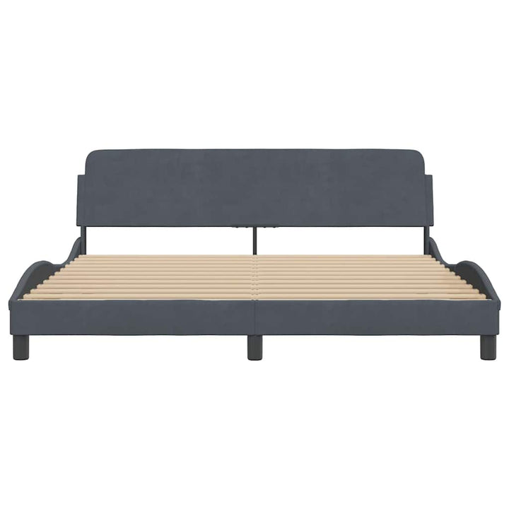sengeramme Dover 183x213 cm fløjl mørkegrå