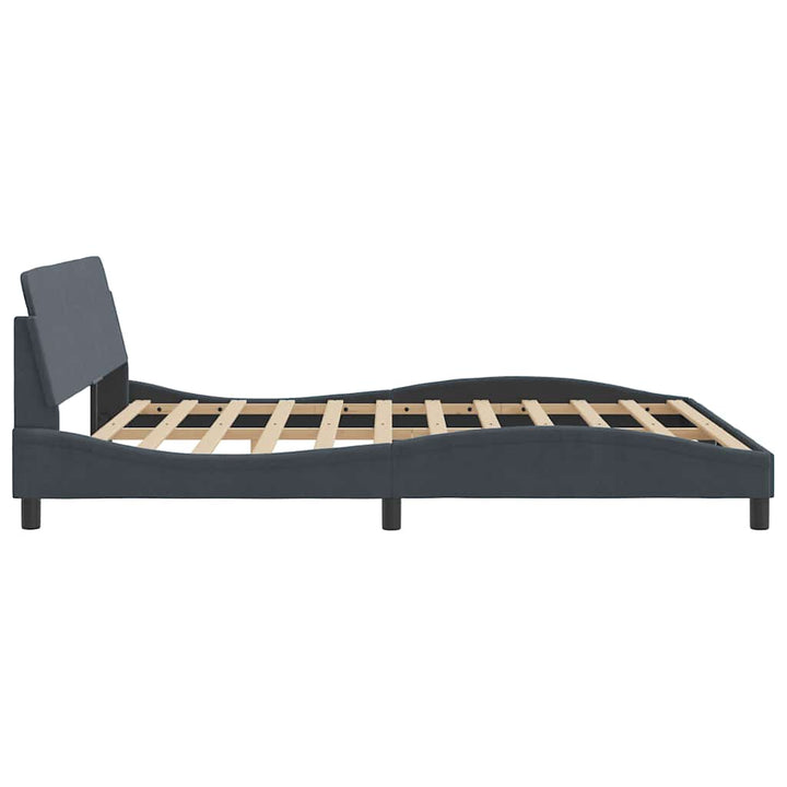 sengeramme Dover 183x213 cm fløjl mørkegrå