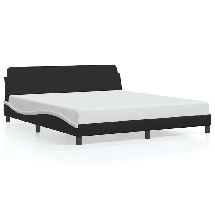 sengeramme Dover 152x203 cm kunstlæder sort og hvid