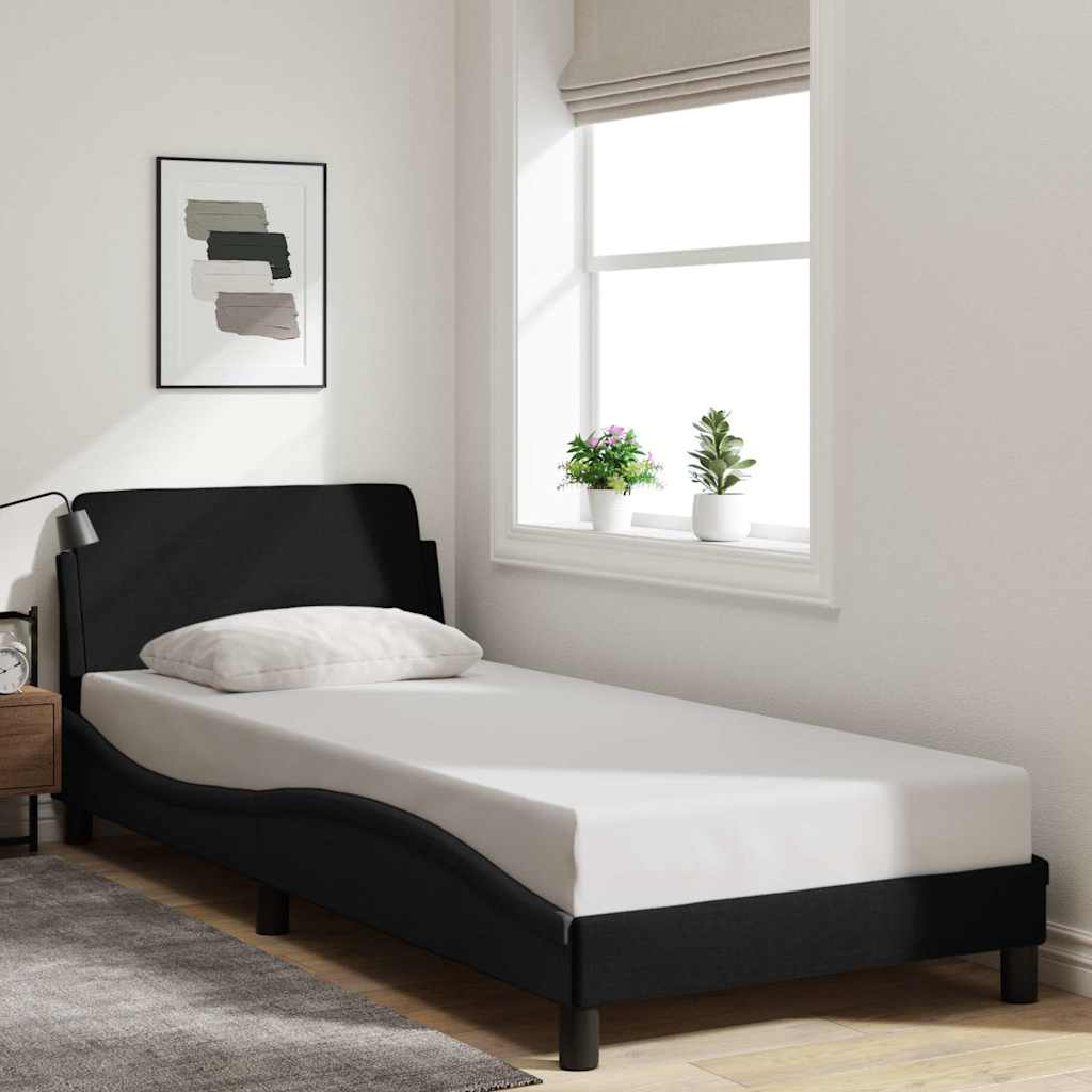 sengestel Dover sort 90x190 cm stof