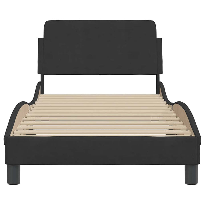 sengestel Dover sort 90x190 cm fløjl