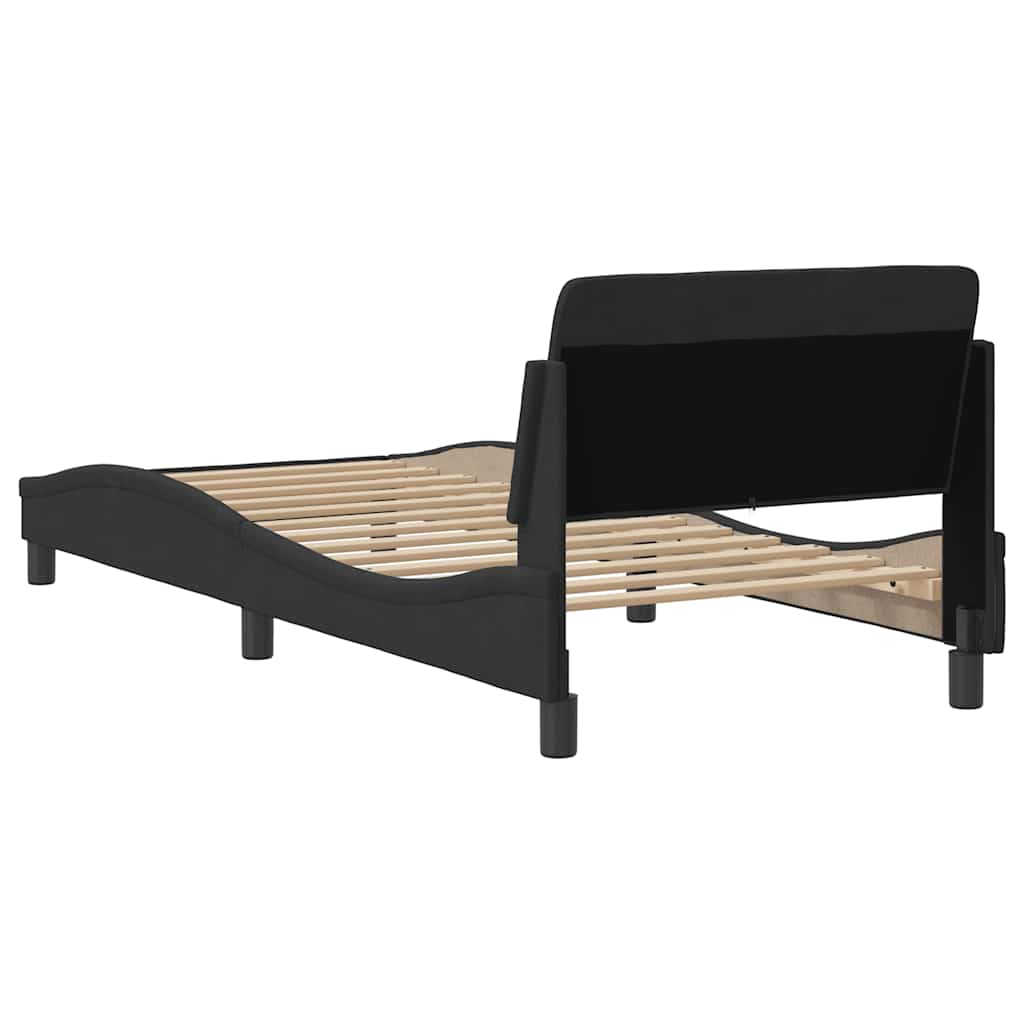 sengestel Dover sort 90x190 cm fløjl