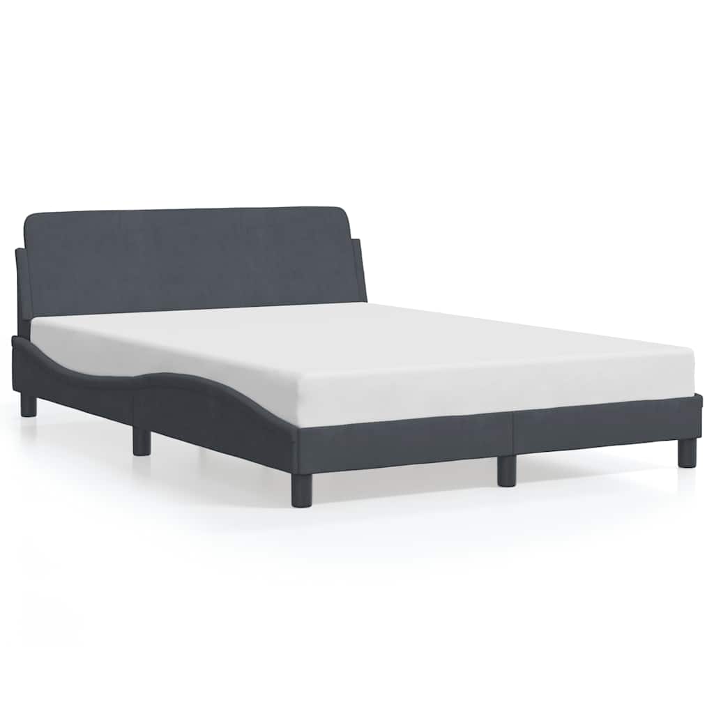 sengestel Dover mørkegrå 135x190 cm fløjl