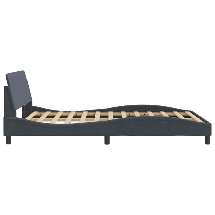 sengestel Dover mørkegrå 135x190 cm fløjl