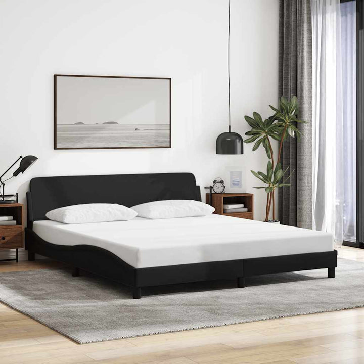 sengestel Dover sort 180x200 cm stof
