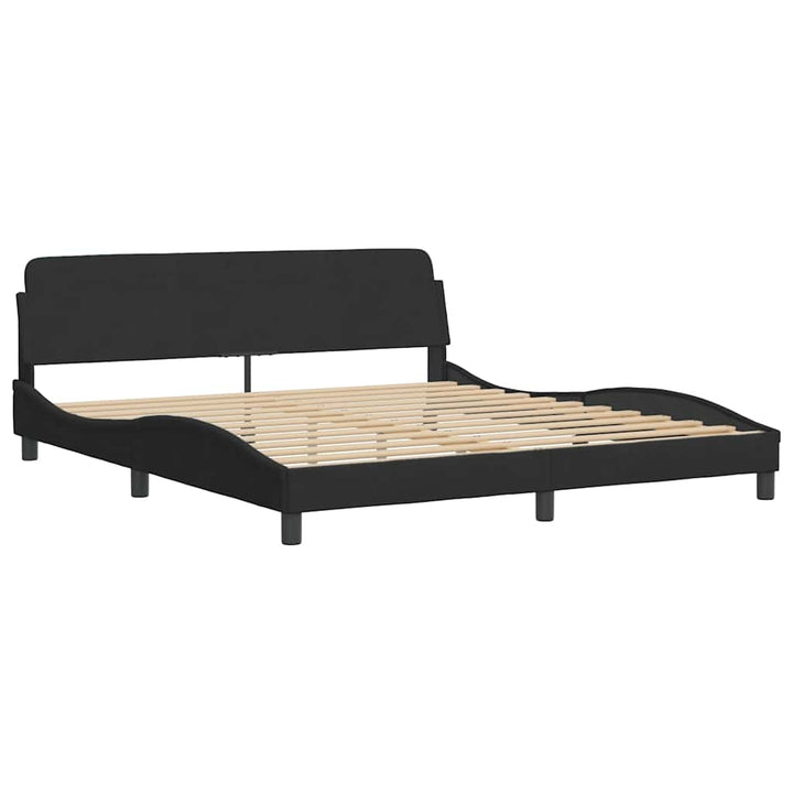 sengestel Dover sort 180x200 cm fløjl